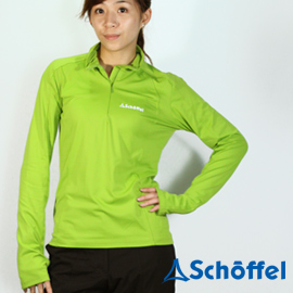 德國原裝【Schoffel】 女 保暖透氣鮮豔色彩拉鍊Polo衫