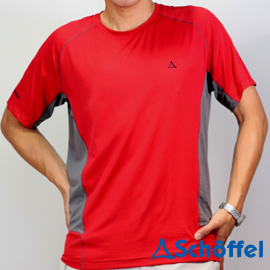 德國原裝【Schoffel】 男 專業抗UV 排汗透氣機能短T恤