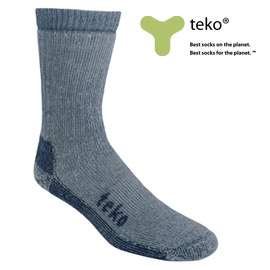 美國原裝【TEKO】 男排汗美麗諾羊毛重量級吸震墊中統襪