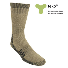 美國原裝【TEKO】 男排汗美麗諾羊毛超厚吸震墊 極地 中統襪